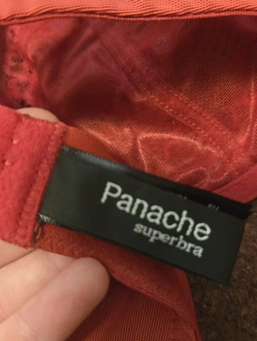 New! Panache 38E Super Bra Lace Garnet Underwire - Picture 5 of 8